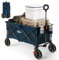 Portal Carrello pieghevole XXL grande superficie di carico 120 kg, portata carrello a mano con porta bevande, tasca laterale, carrello pieghevole da spiaggia, carrello pieghevole per giardino