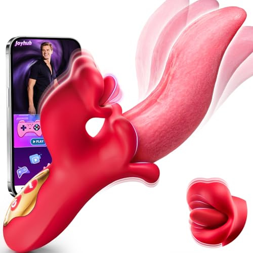 Vibrator Tongue Toy for Women, Toendi Sex Toys G Spot Vibrators Dildo with 9 Licking Swing 9 Vibrating Mode, Rose Sex Toy Rabbit Vibrator Adult Toys Thrusting Dildos for Female Couples Delight Games
