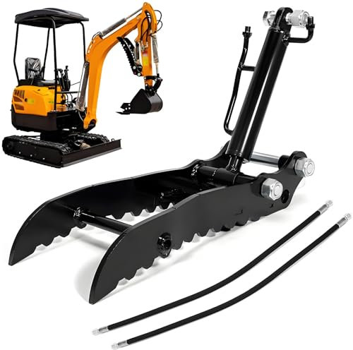 Minibagger Hydraulische Daumenklammer, verstellbarer Winkel Hilfsklemme mit starkem Griff für Bau und Landschaftsbau
