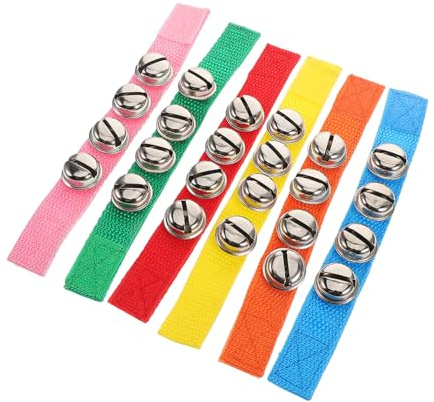 minkissy 6 Stück Teiliges Bunte Kleine Armbandglocken aus Kinderfreundlichem Stoff Sicher für Kleinkinder Fördert Sensorische Entwicklung als Tanzspielzeug und Musik Instrument