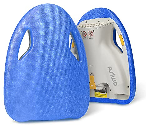 Asiwo Planche de Natation Électrique – 3 Vitesses Jusqu’à 1,5 m/s, Batterie 36V 60 Min, Ultra Légère 3,2 kg – Aide à la Natation, Jouet Aquatique, Scooter de Piscine (Bleu)