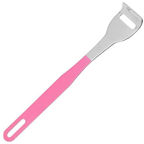 1 st rostfritt stål tungskrapa metallrengöring för tungborste, återanvändbar (färg: Rosa med OPP)