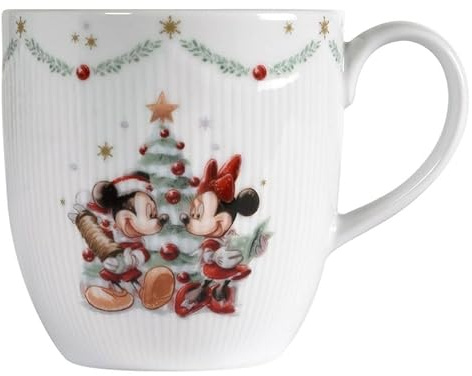 Fyrklövern Micky & Minnie Kaffeetasse Disney, 350 ml, Porzellan, Spülmaschinenfest, Weihnachten, Weiß