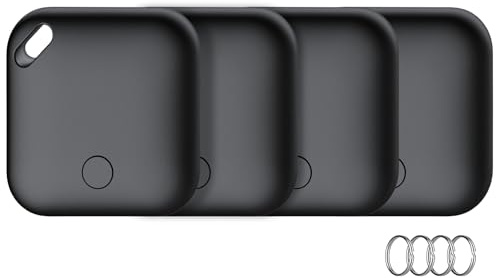 Smart Air Traceur Tag Lot de 4, Finder Tag Compatible avec Apple Localiser (iOS Uniquement), Localisateur D'Objets Bluetooth pour Valises Portefeuilles Clés Sacs Bagages, Batterie Remplaçable