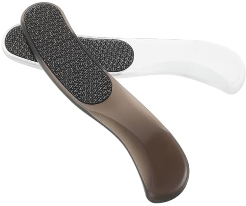 TEHAUX Fußfeile 2 Stück mit Ergonomischem Griff Leichter Hornhautentferner aus Abriebfestem Material Tragbar für Fußpflege Zuhause und Unterwegs