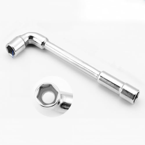 Clé à pipe à double tête, clé hexagonale à double tête en L avec extrémité coudée perforée, 6-19 mm pour réparation de machines automobiles (17 mm)