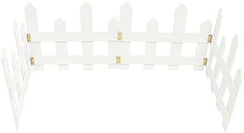 Beaupretty Recinzione da Giardino Protezione Naturale e Resistente in Legno Bianco, Staccionata Decorativa Semplice ed Elegante per Cortili e Hotel