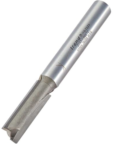 TREND Professioneller Zweischneidiger Fräser, 8 mm Schaft, 8 mm Schnittdurchmesser, 25 mm Schnittlänge, Hartmetallbestückt, 3/43X8MMTC