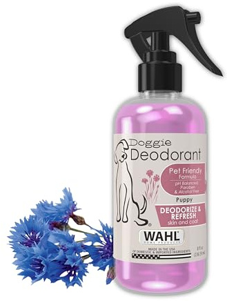 Wahl USA Cornflower Scented Pet Deodorant Spray for All Dogs & Cats – Clean Fresh Smell Refreshes & Deodorizes – 8 oz - Model 820009A