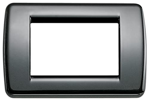 Vimar 16753.11 Idea placca Rondò 3 moduli, 12.3x8.2x0.9cm, nero