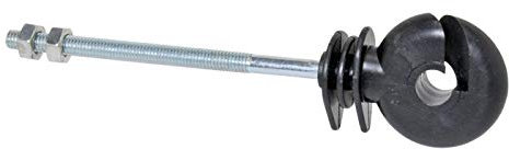 VOSS.farming 40x Ringisolatoren, Weidezaunisolatoren, Elektrozaunisolatoren für Weidezaun, schwarz, Kunststoff inkl. Mutterschrauben