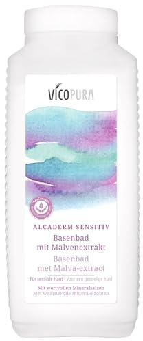VICOPURA Basenbad ALCADERM SENSITIV, Pflegebad für trockene, schuppige, irritierte Haut, mit Malvenextrakt, ohne Duftstoffe, 1.200g