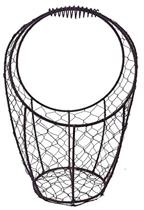 Crispe home & garden Rustikaler hoher Drahtkorb - klein - für Dekorationen, Blumen oder als Hanging-Basket - Höhe 34 cm