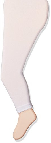 Jefferies Socks Baby Cotton Footless Tights with Scalloped Edge, White, 6-18 Months