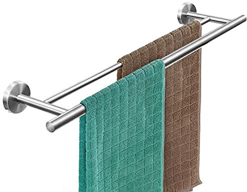 Dailyart Handtuchhalter Ohne Bohren, 70CM Handtuchhalter Edelstahl Handtuchhalter Bad Doppelter Handtuchhalter Wand Gästehandtuchhalter Handtuchstange für Badezimmer, Duschwand, WC, Küche