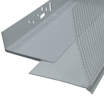 2m PVC Sockelprofil mit Gewebe Vario für 140mm bis 180mm Dämmplatte EPS Sockelschiene