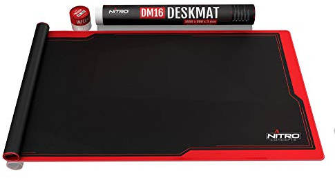 NITRO CONCEPTS XXL-Mauspad 1600 x 800 mm, Kanten ohne Fransen, großes Gaming-Mauspad aus Mikrofaser, ergonomisch, rutschfest (Schwarz/Rogue)