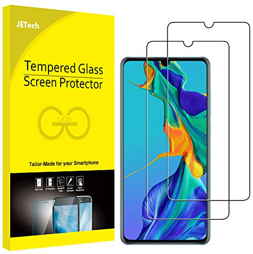 JETech Schutzfolie für Huawei P30, 2 Stück | HD Klar, Face ID Kompatibel, Kratzfestes Gehärtetes Glas Displayschutzfolie, Einfache Installation