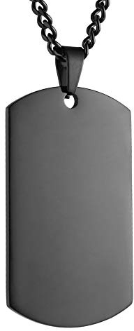 HZMAN Herren hochglanzpoliert Edelstahl Dog Tag Anhänger Halskette 22+2 Zoll Gliederkette Schmuck Geschenk
