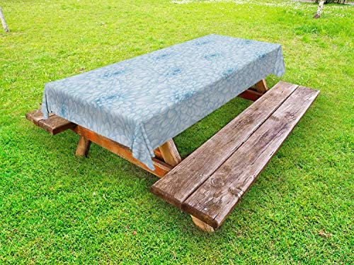 ABAKUHAUS Dalia Funda Nórdica, Blooming Romance, de Tela Estampado Decorativo Apto Lavadora, 145 cm x 210 cm, Azul