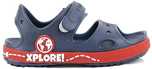 Coqui Sandales pour bébé - Chaussures de bain - Sandales en caoutchouc - Fermeture Velcro - Unisexe - 8861, bleu foncé, 23/24 EU