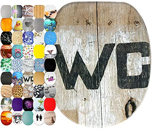 Sanilo Abattant WC, Grande sélection de lunettes de toilette, Finition de haute qualité, Charnières robustes, Fixation facile (Old Style)