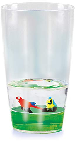 Floatarama Tumbler - Parrot from Deluxebase. 250ml BPA-Free Acrylic Cups with Floating Animal Figurines. Fun Plastic Drinking Glass, Travel Mug, Camping Cup, Novelty Gift and Unique Drinkware.