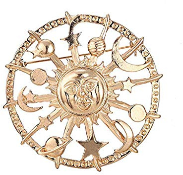 BELTI Mode Brosche Goldener Stern Mond Sonne Galaxien Ruder Brosche Zinn Anstecknadeln Modeschmuck