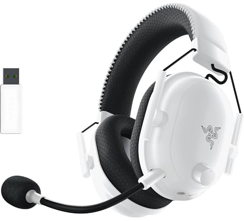 Razer BlackShark V2 Pro Casque de jeu sans fil : THX 7.1 Spatial Surround Sound – Pilotes de 50 mm – Micro amovible – pour PC, PS4, PS5, Switch – Blanc