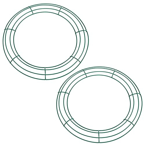 2 Pack Christmas Wire Wreath Rings 12 inch Metal Wreath Frame - 30cm Round Wire Wreath Frame for Christmas Wreath Making Rings Base, Wedding Garland Ring, Garden, Home Deco Supplies DIY Crafts