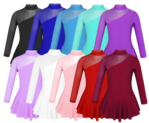 Barielle 10001 Eislaufkleid, Einteiler mit Body, Ballettkleid für Mädchen, Tanzkleid, Garde, Eiskunstlaufen