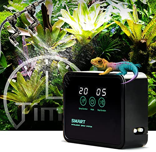 FOUDOUR Reptile Humidifier Misting System with Timing Controller for Reptiles/Chameleons/Herbs