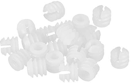 sourcing map Dado di espansione in plastica per mobili, 11mmx10.5mm 24pcs dado di espansione in nylon per cerniera vite autofilettante, collegamento mobili