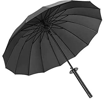 GOGUY Samurai Regenschirm Kreative halbautomatische Samurai-Regenschirm, winddichtem Außenschirm, das Beste kreative Geschenk (16 Knochen)