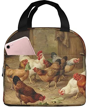 COMAAM Borsa bento isolante, per il pranzo, multifunzionale, con foglio di alluminio, per galline arrosto