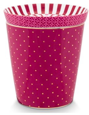 Pip Studio Royal Dots Becher & Teebeutelablage Set Dunkelpink 230 ml