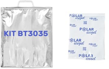 Polar Icegel 10 PEZZI BUSTE TERMICHE PER ALIMENTI PER MEDICINALI RIUTILIZZABILI RICHIUDIBILI COLOR ARGENTO MISURA 30 X 35 CON 1 PANETTO DA 250g. CAD.