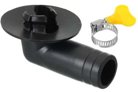 PATIKIL Conector de Manguera de Drenaje para Aire Acondicionado de 17 mm, Conector de Salida de Desagüe con Abrazadera para Aire Acondicionado de Ventana O Mini-Split, Estilo Negro 12