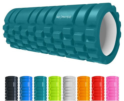 KG PHYSIO Faszienrolle Wirbelsäule, Rücken & Beine - 3-Zonen Massageroller (Weich/Mittel/Intensiv), EVA Foam Roller, Faszienrolle Rücken, Yoga Rolle zum Warm-up, Trainieren & Massieren (33 x 13,5 cm)