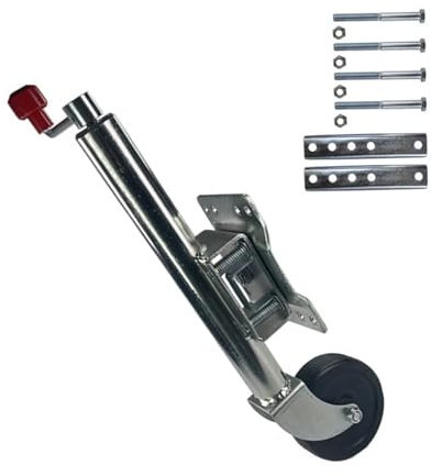 QICBYING Stützrad Anhänger - Automatikstützrad Anhängerstützrad, Schwenkbares Stützrad Für Anhänger, Robustes Stützrad Für Bootsanhänger Mit 15cm Großen Rädern, 25cm Hub, 540kg Für Boot, Wohnwagen