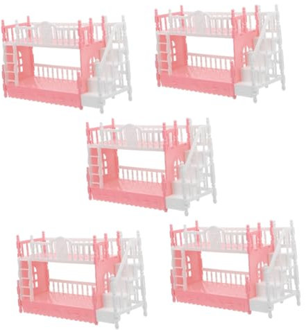 VICASKY 5stücke Miniatur Bunk Bed Für Puppenhaus Hochwertiges Möbelstück Mit Leiter Für Kreative Deko Und Projekte Vielseitig Einsetzbar Als Schlafzimmer Zubehör