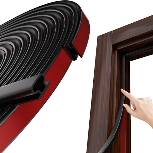 Joint Porte Fenetre Isolation Froid, Type D Caoutchouc Joint de Porte, Boudin PVC Cadre Porte Voiture,Joint D'étanchéIté Fenetre,Weather Stripping Door Seal, 12 Mètre Noir