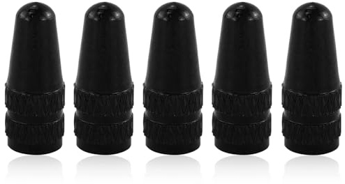 Lot de 5 bouchons de valve en aluminium noir compatibles avec Presta et valve française pour chambre à air de vélo, 5 bouchons de valve de pneu de vélo