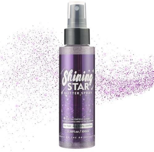LOPHE Spray de purpurina, purpurina para el cabello corporal y facial para mujer, polvo brillante brillante, spray holográfico, spray para el cabello de secado rápido para maquillaje, festival