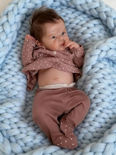 Anano Realistische Reborn Baby Puppen Silikon Vinyl Ganzkörper Mädchen - 18 Zoll Lebensechte Babypuppe Körper Vollsilikon Lebensecht Babypuppen Geburtstags-Geschenkset