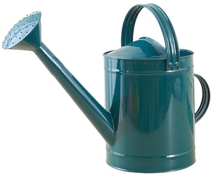 Dualoai Regadera de Metal de 4 L con Aspersor Y Asas Dobles para Jardinería, Azul