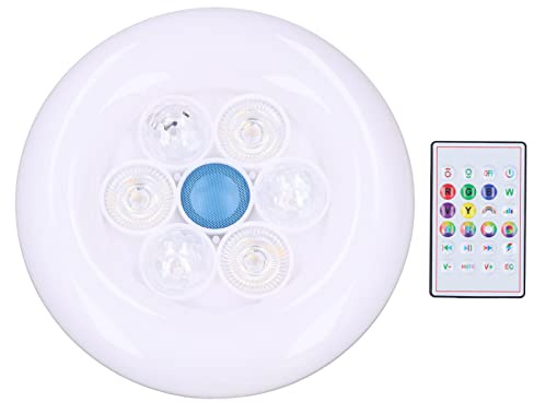 YWBL-WH Altoparlante LED Musica Plafoniera Telecomando Lampada da Soffitto Intelligente per Camera da Letto Soggiorno Sala Studio Ufficio, RGBW E27 50 W, Scena applicabile: Casa