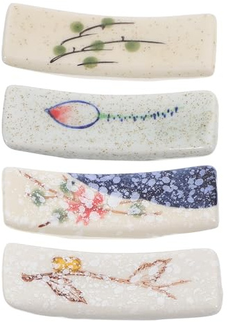 Ipetboom Poggia Bacchette Stile Rustico e Moderno Set 4pezzi in Ceramica Costruzione Solida , come Accessorio per Decorazione Tavolo da Pranzo e Cucina