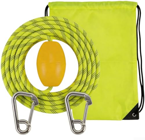 Jotekonoby Para cuerda de anclaje de kayak, con bolsa de neón, gancho de acero inoxidable, para línea de polipropileno trenzado y boya de PVC, para barco, camping, senderismo, toldo de tienda de