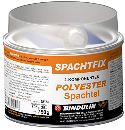 Bindulin Spachtfix 2-Komponenten-Polyester-Spachtel 497 g Set inkl. Pinsel zum Auftragen